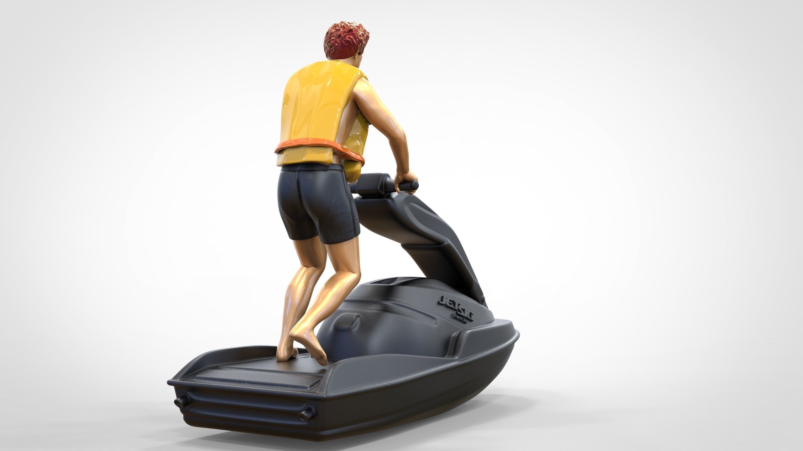 N1 Jetski Driver standing 3D print model_9