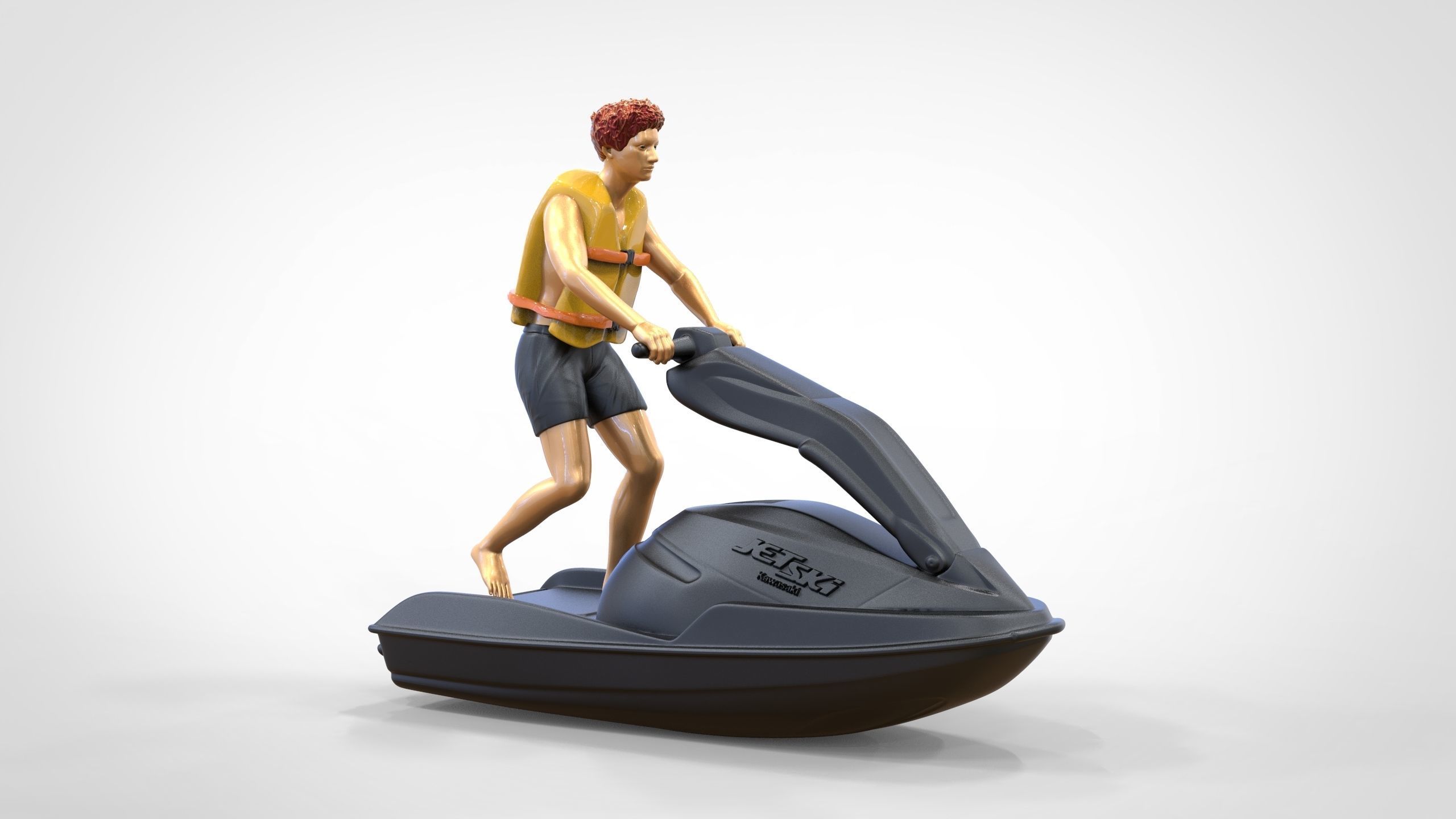 N1 Jetski Driver standing 3D print model_49