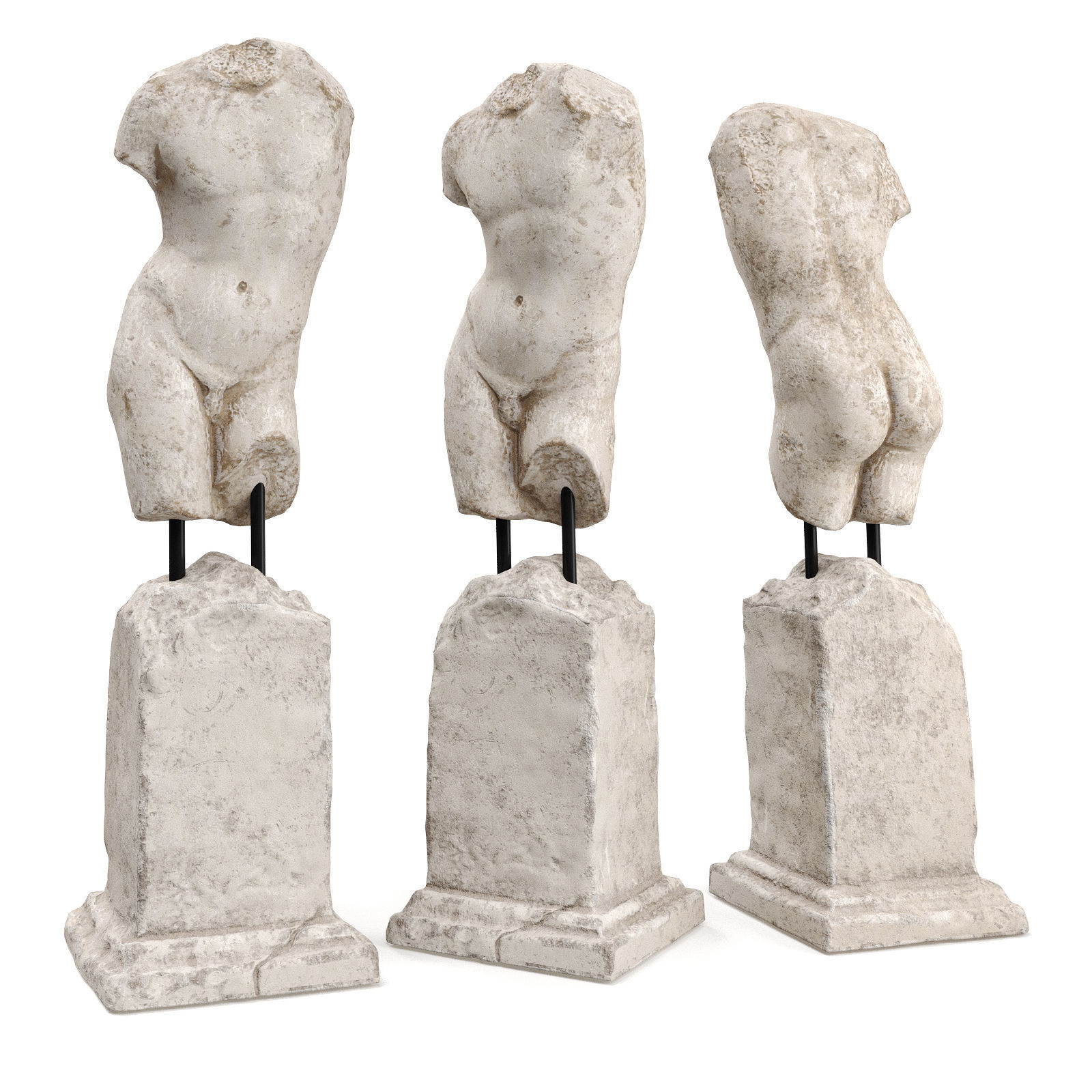 Eros torso pedestal 3D model_1