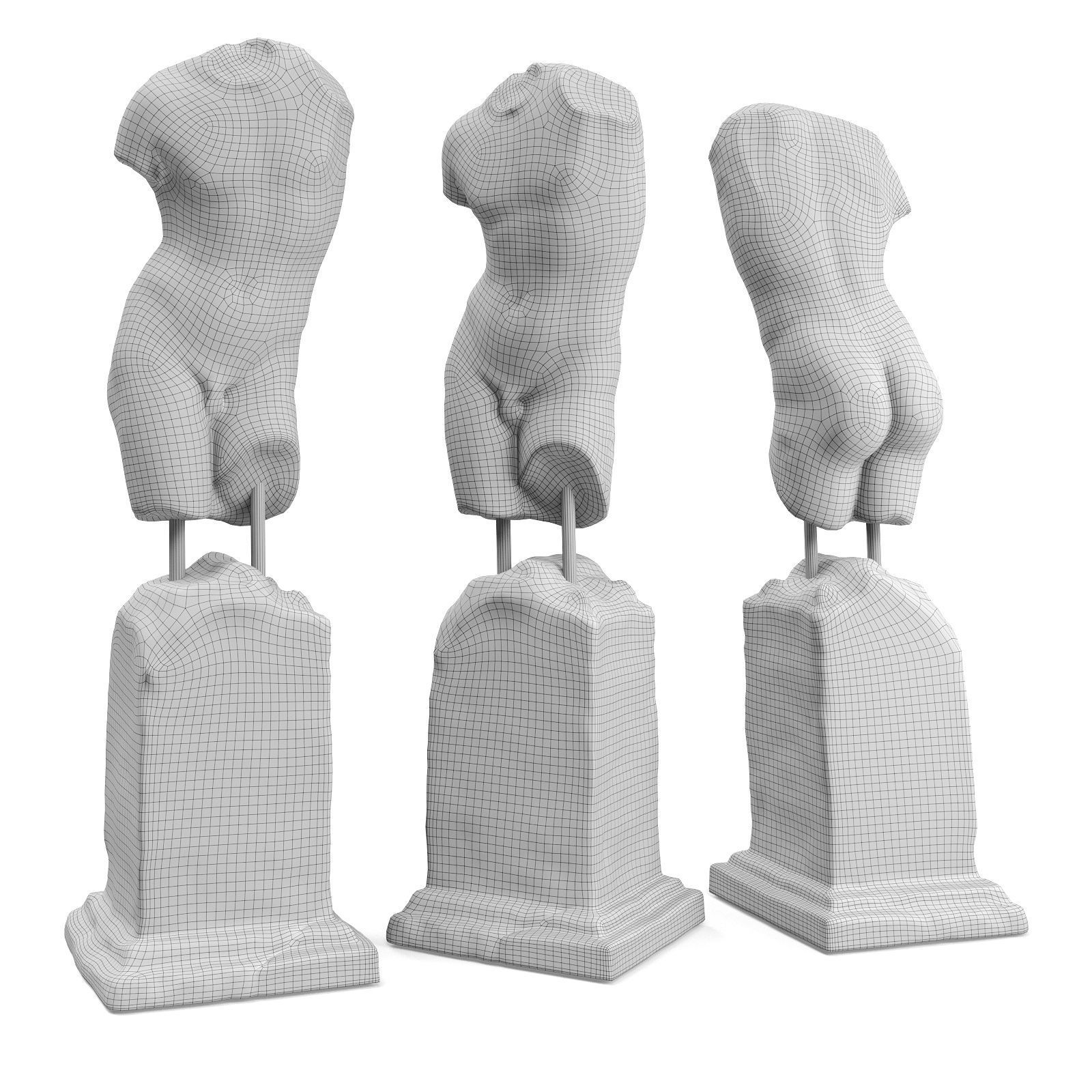 Eros torso pedestal 3D model_5