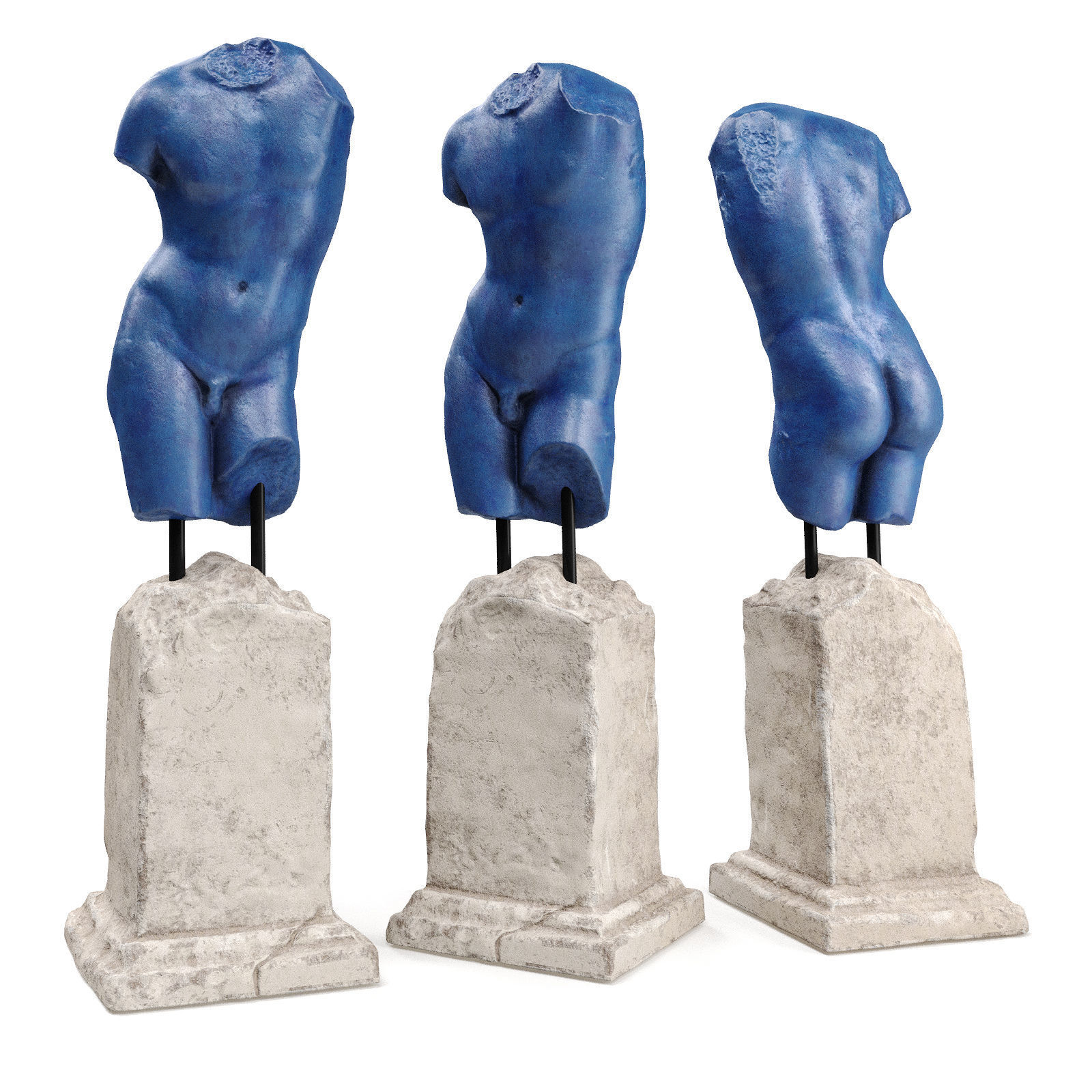 Eros torso pedestal 3D model_3