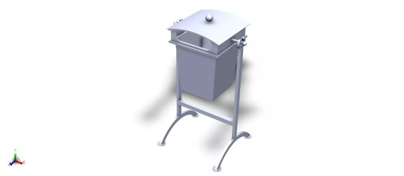 Trash can wrought iron 3D model_0