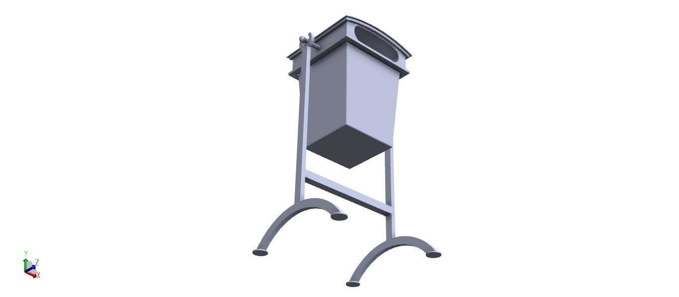 Trash can wrought iron 3D model_1