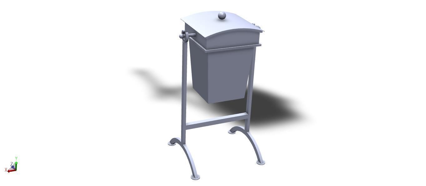 Trash can wrought iron 3D model_2