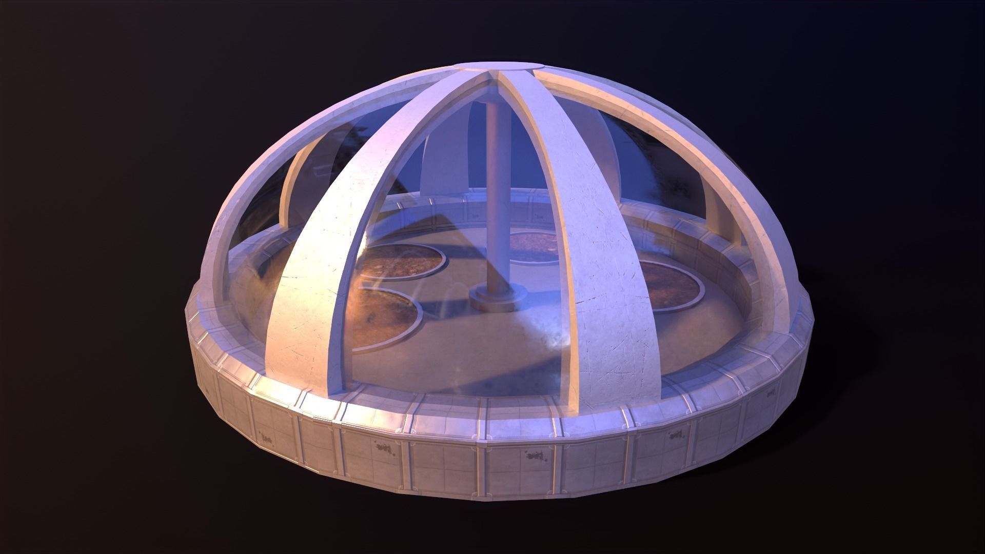 Lunar Base Low-poly 3D model_13