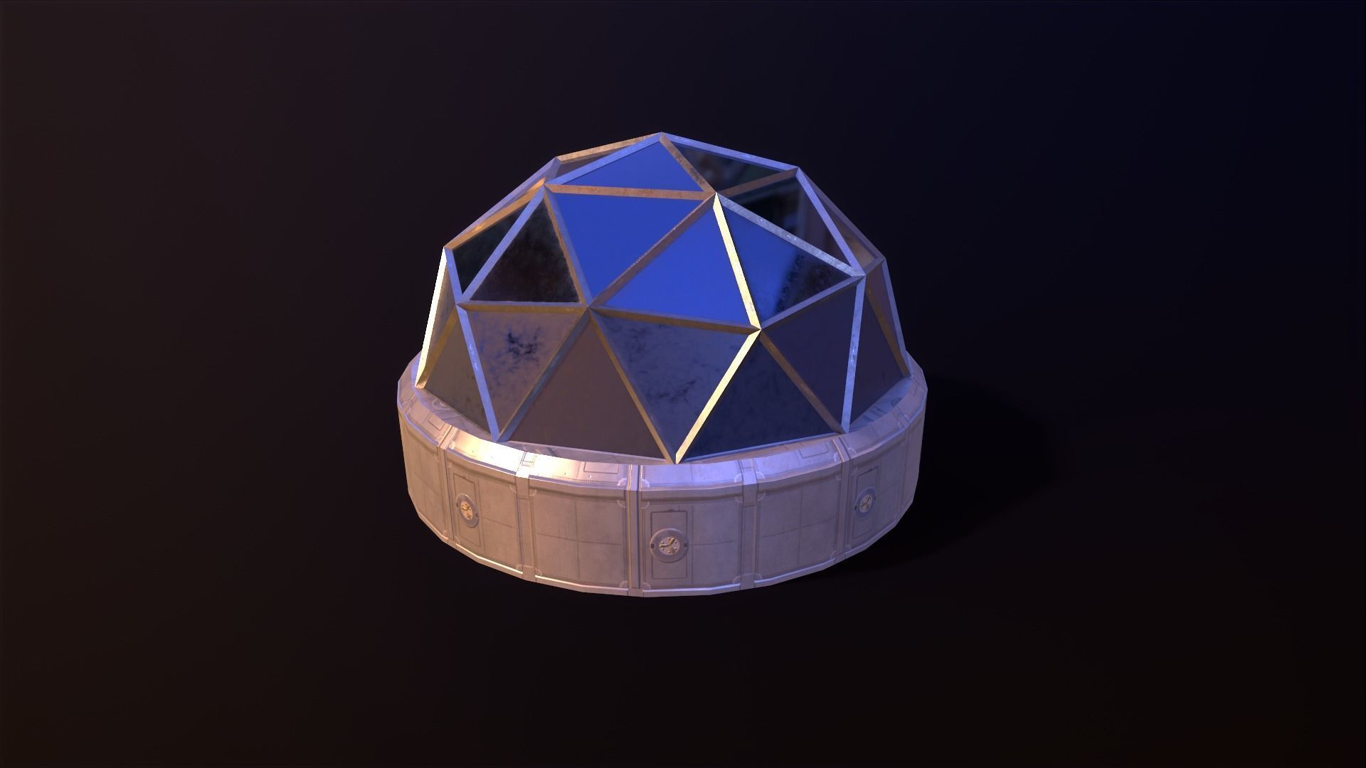 Lunar Base Low-poly 3D model_11