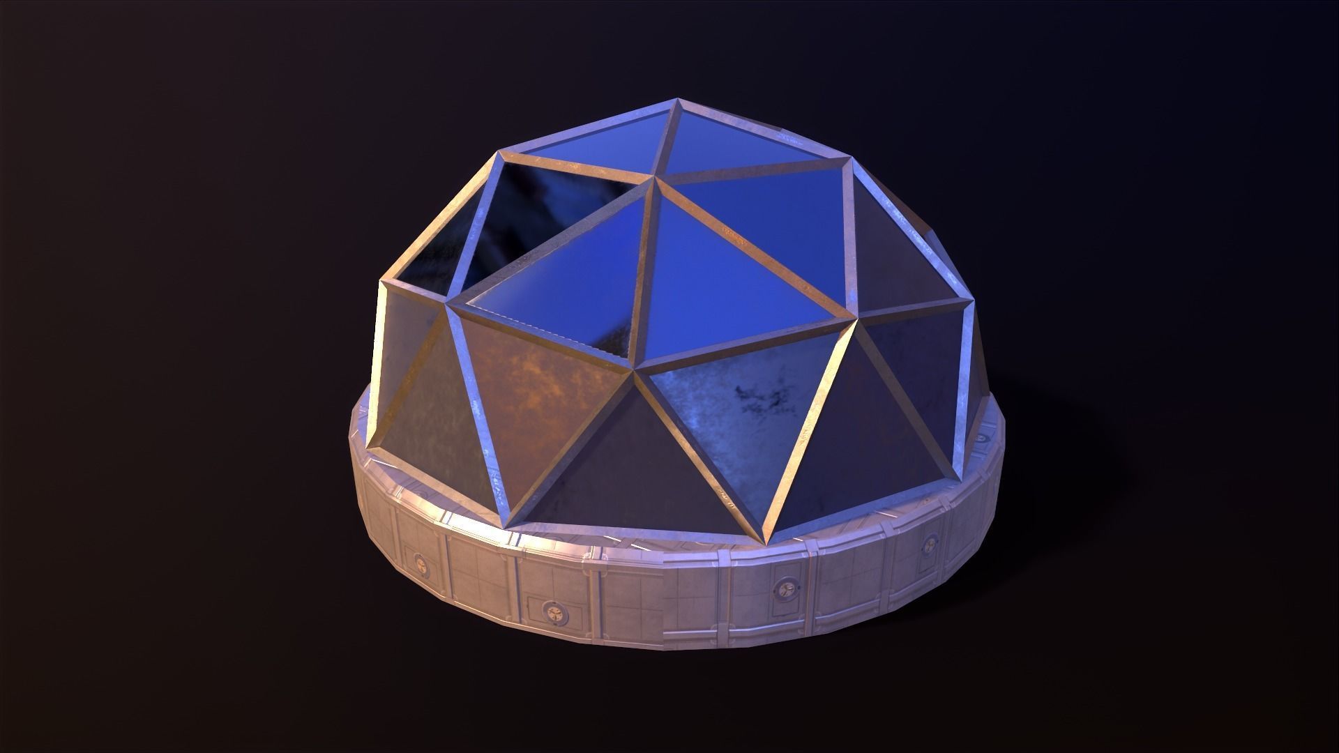 Lunar Base Low-poly 3D model_12