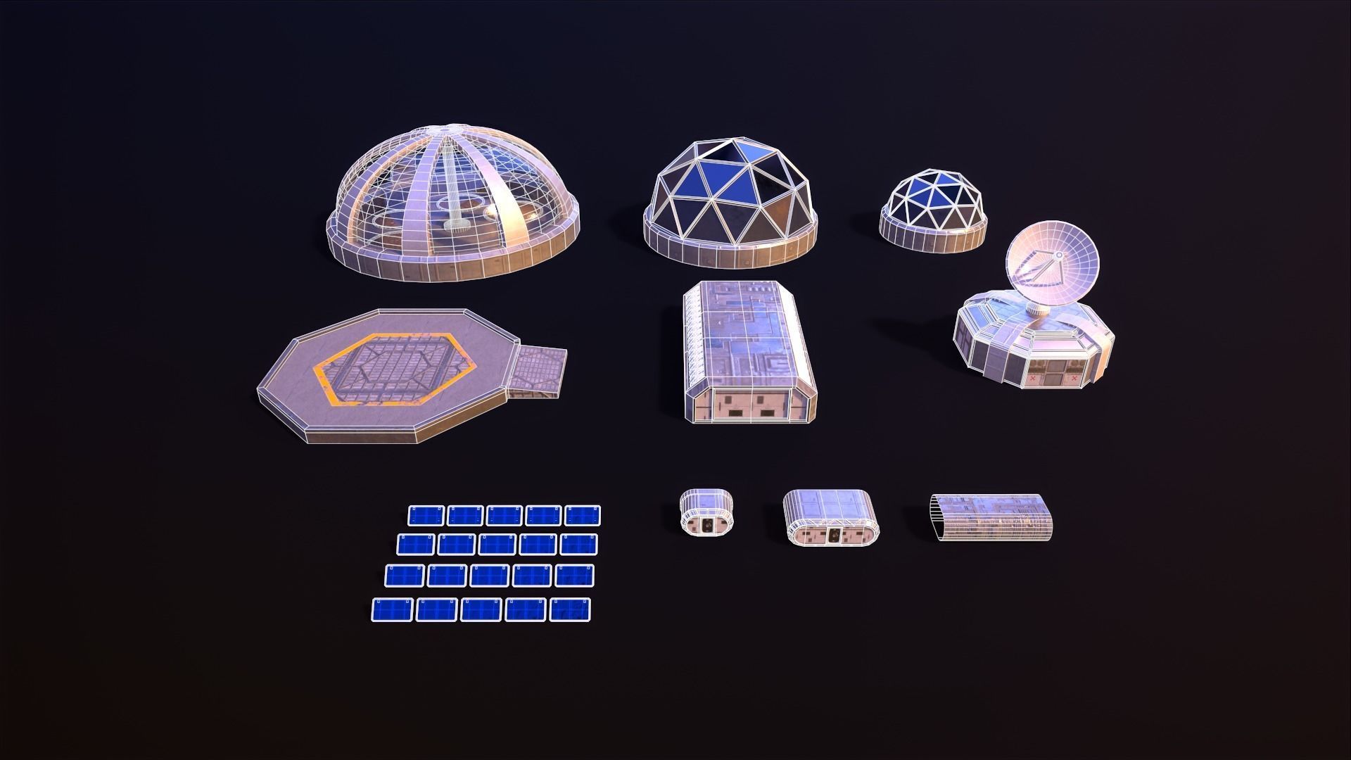 Lunar Base Low-poly 3D model_3
