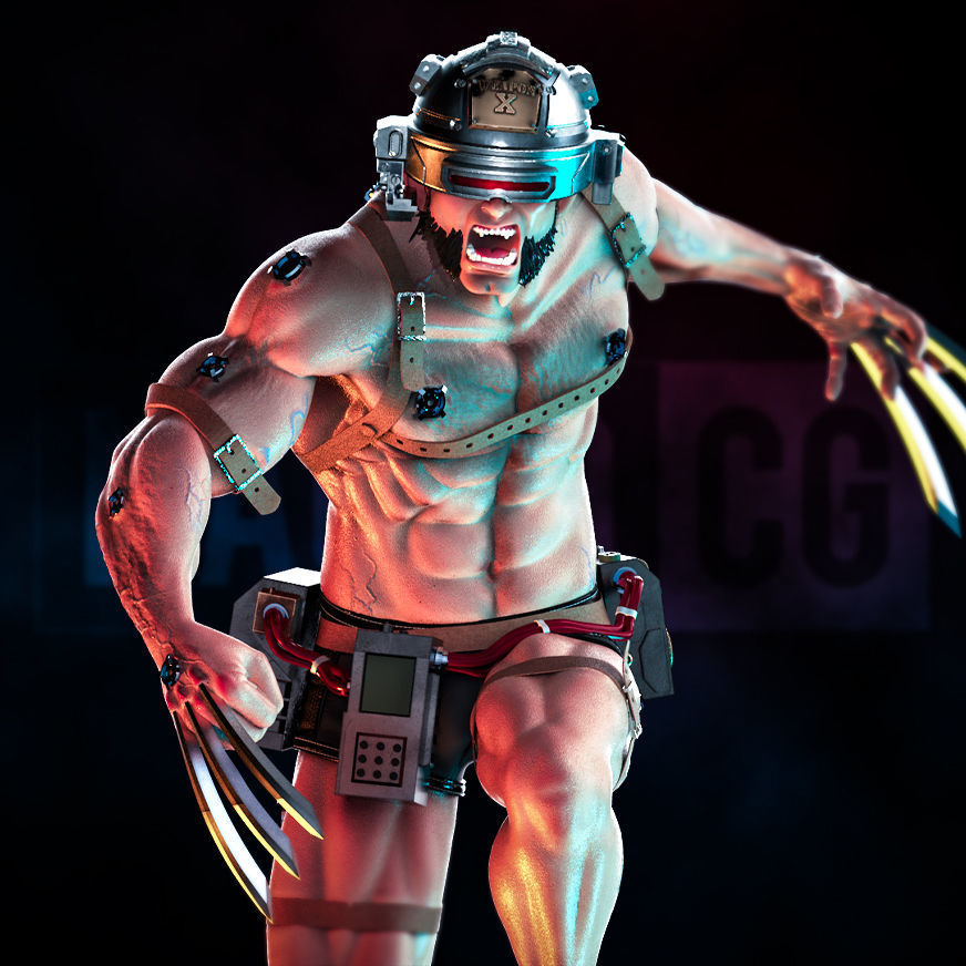 Fan Art Wolverine Weapon X - Statue 3D print model_7