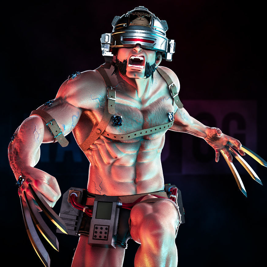 Fan Art Wolverine Weapon X - Statue 3D print model_6