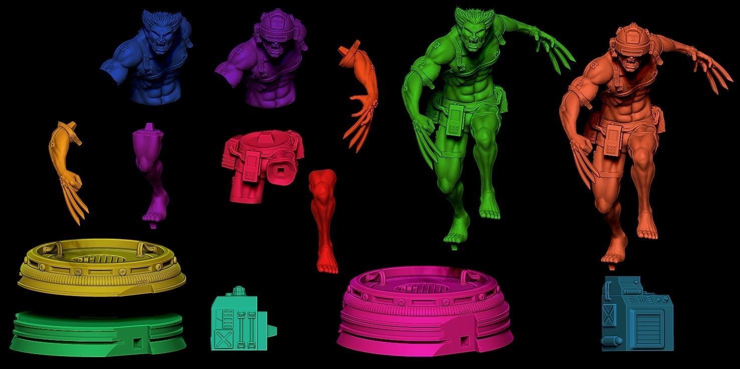 Fan Art Wolverine Weapon X - Statue 3D print model_10