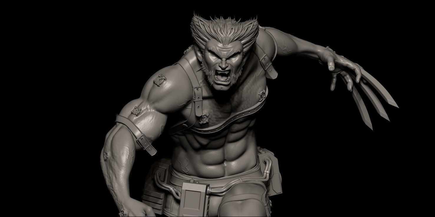 Fan Art Wolverine Weapon X - Statue 3D print model_8