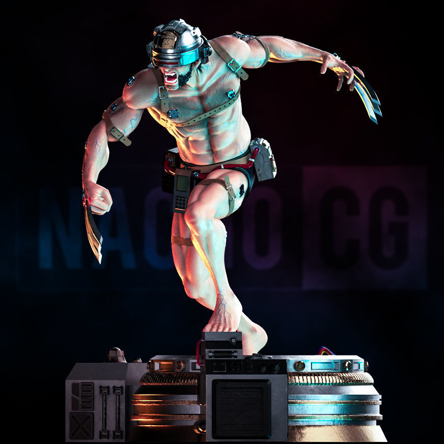 Fan Art Wolverine Weapon X - Statue 3D print model_3