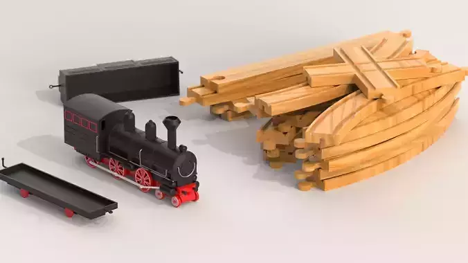 Toy Train 3D model