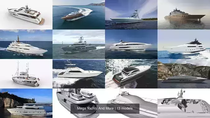 Mega Yachts And More 3D Model Collection