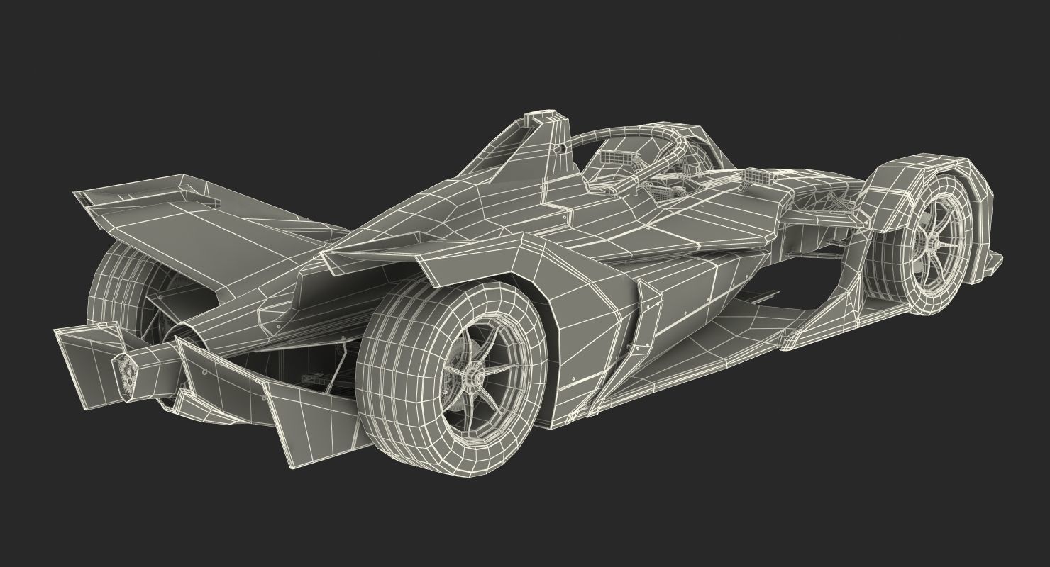 Formula E Car Generic Rigged 3D model_25