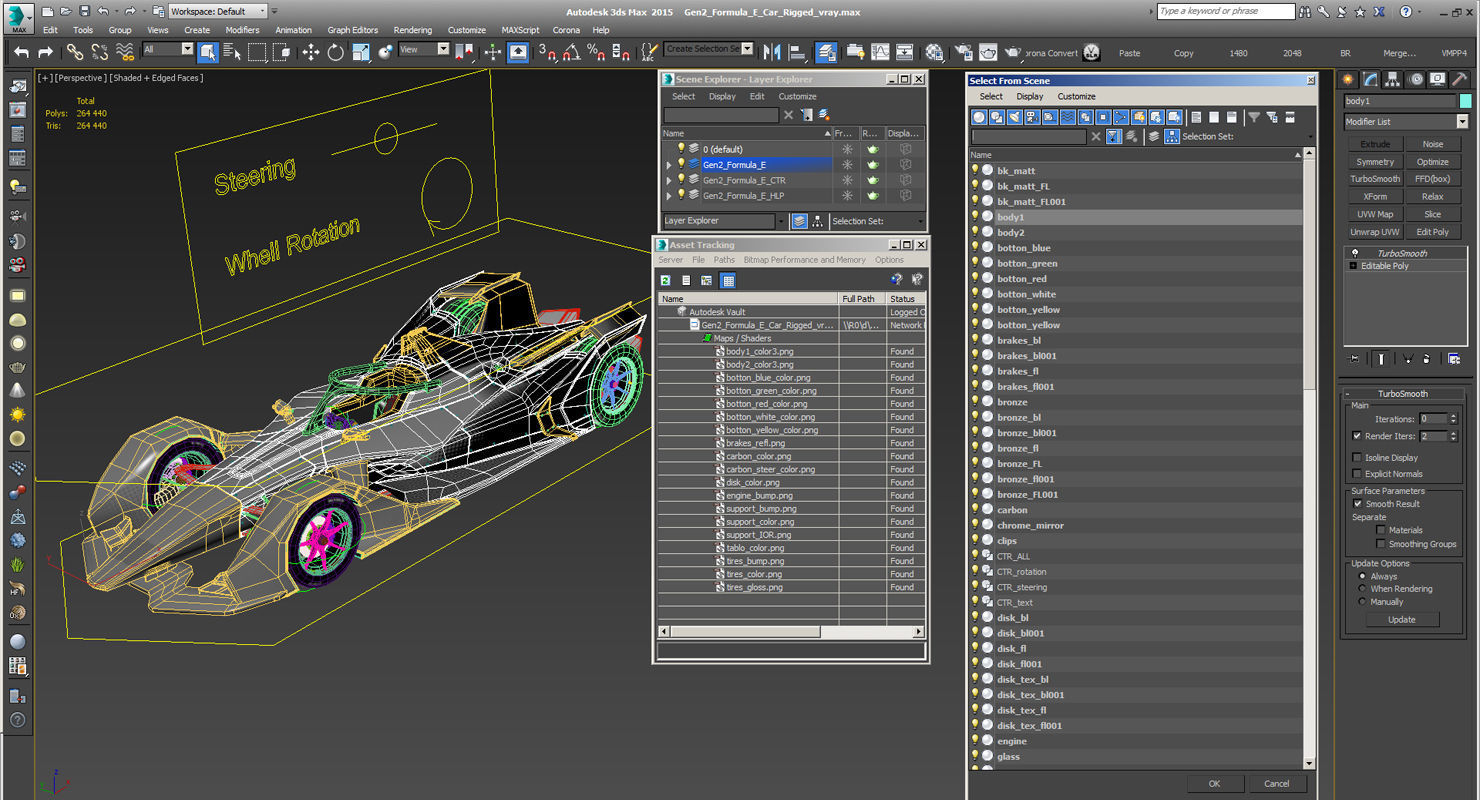 Formula E Car Generic Rigged 3D model_24