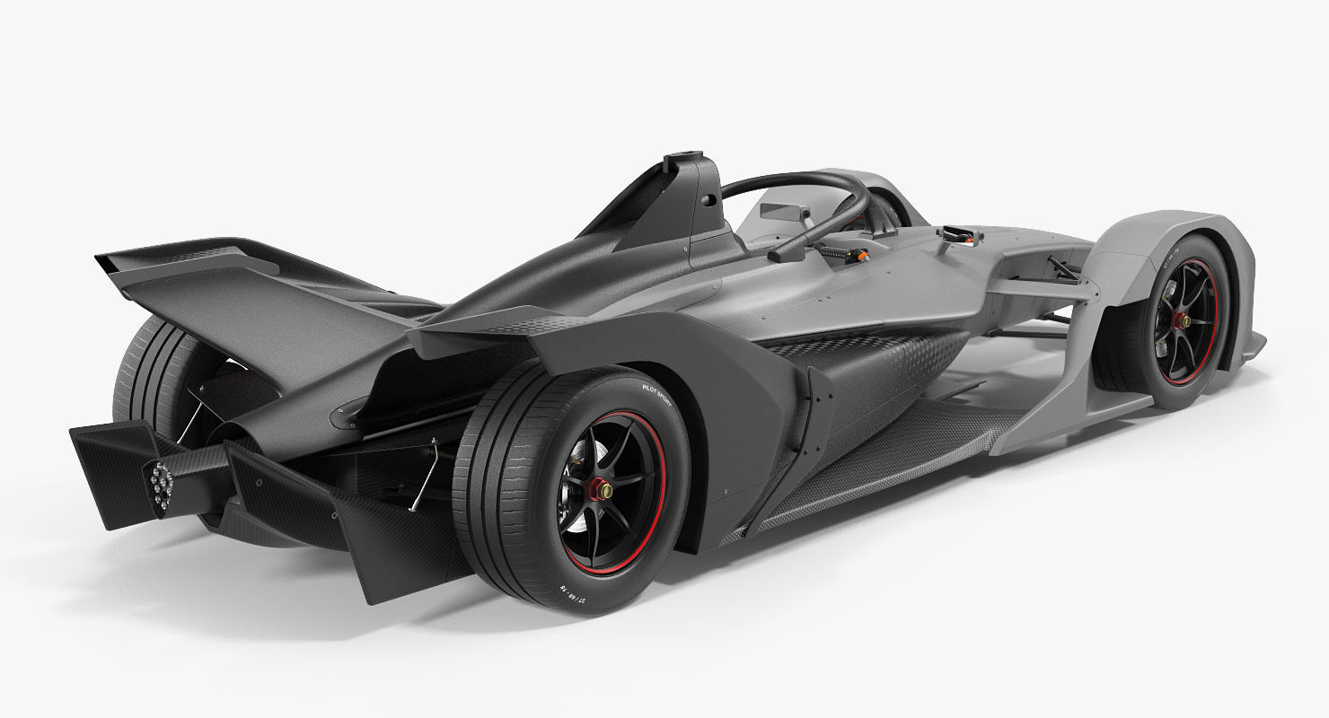 Formula E Car Generic Rigged 3D model_6