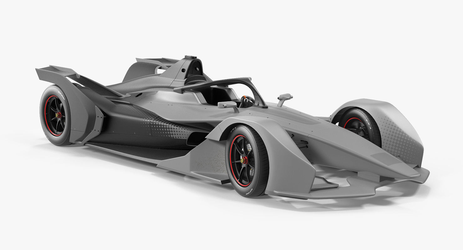 Formula E Car Generic Rigged 3D model_1