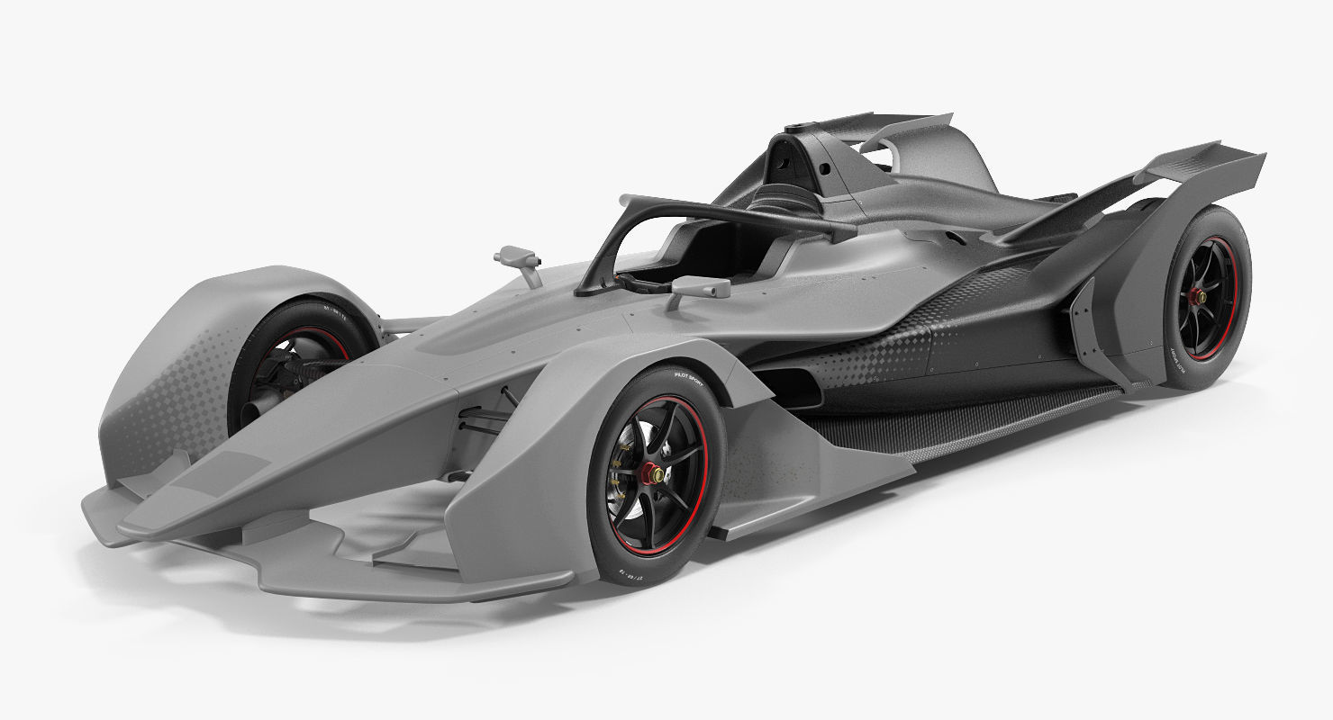 Formula E Car Generic Rigged 3D model_5