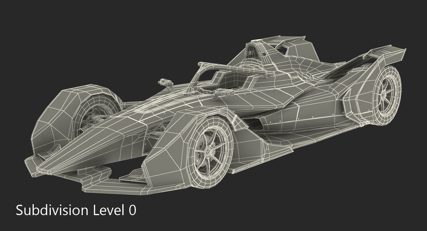 Formula E Car Generic Rigged 3D model_20