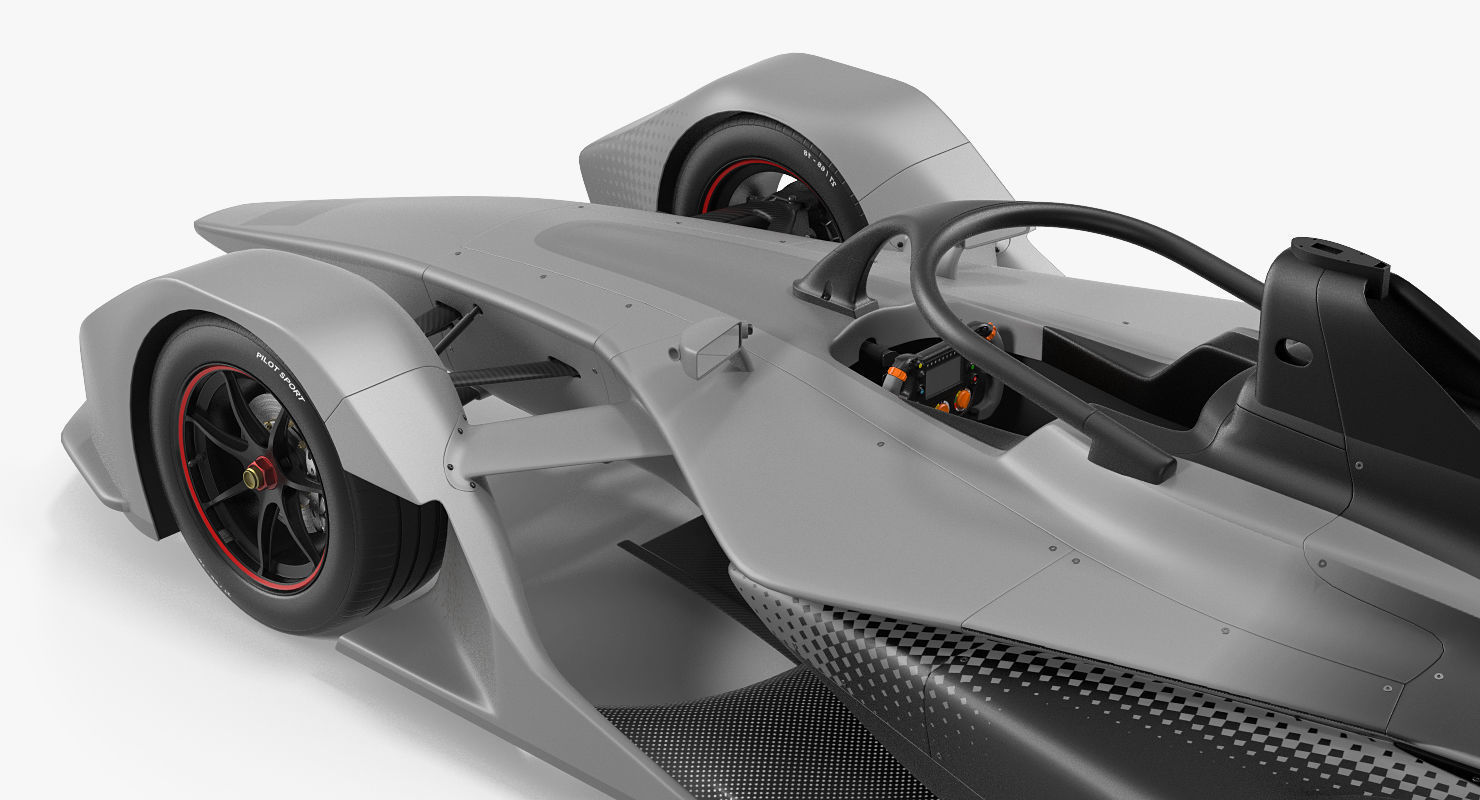 Formula E Car Generic Rigged 3D model_12