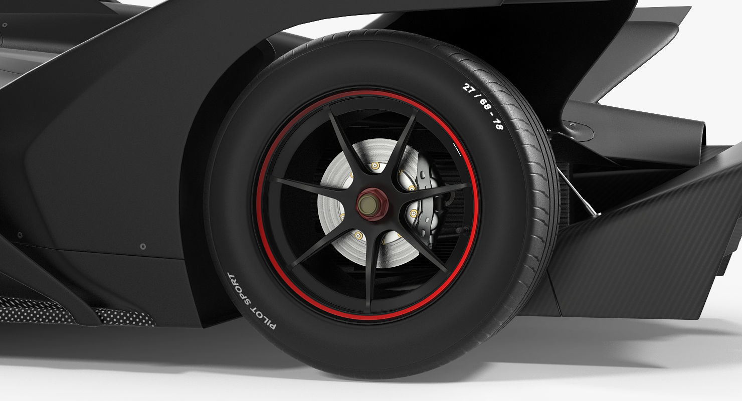 Formula E Car Generic Rigged 3D model_16