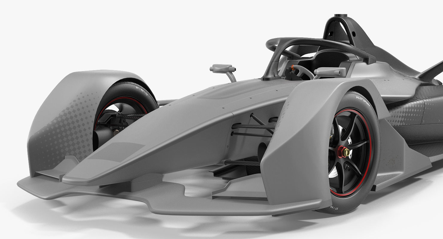 Formula E Car Generic Rigged 3D model_11