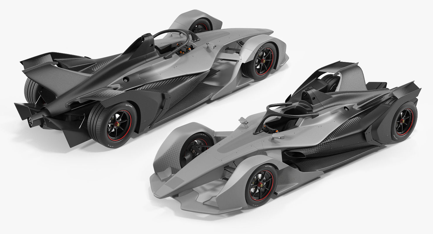 Formula E Car Generic 3D model_6