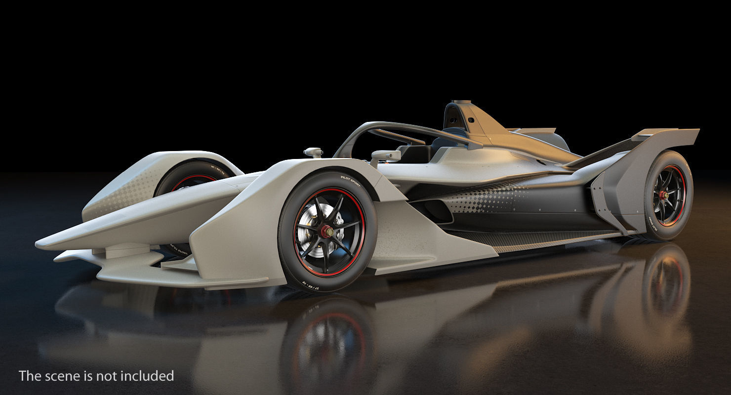 Formula E Car Generic 3D model_1
