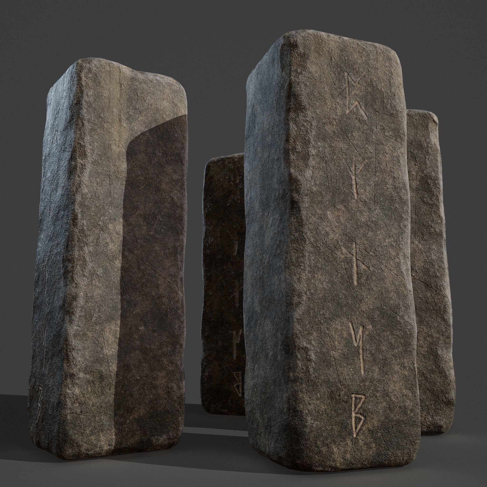 Rock Monolith Low-poly 3D model_8