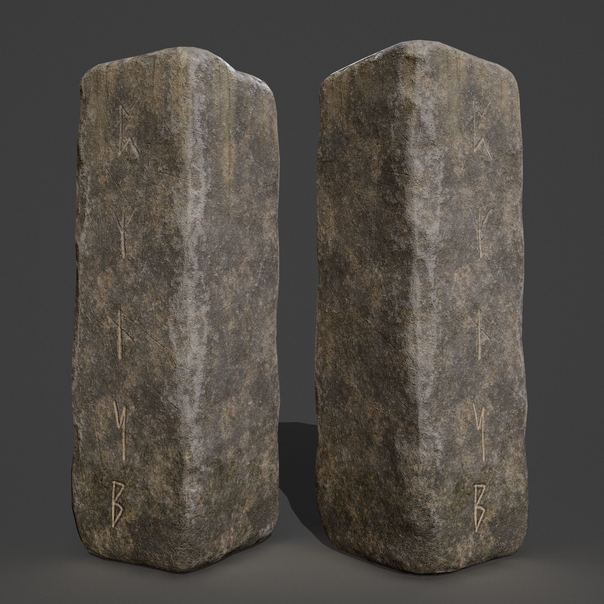 Rock Monolith Low-poly 3D model_4
