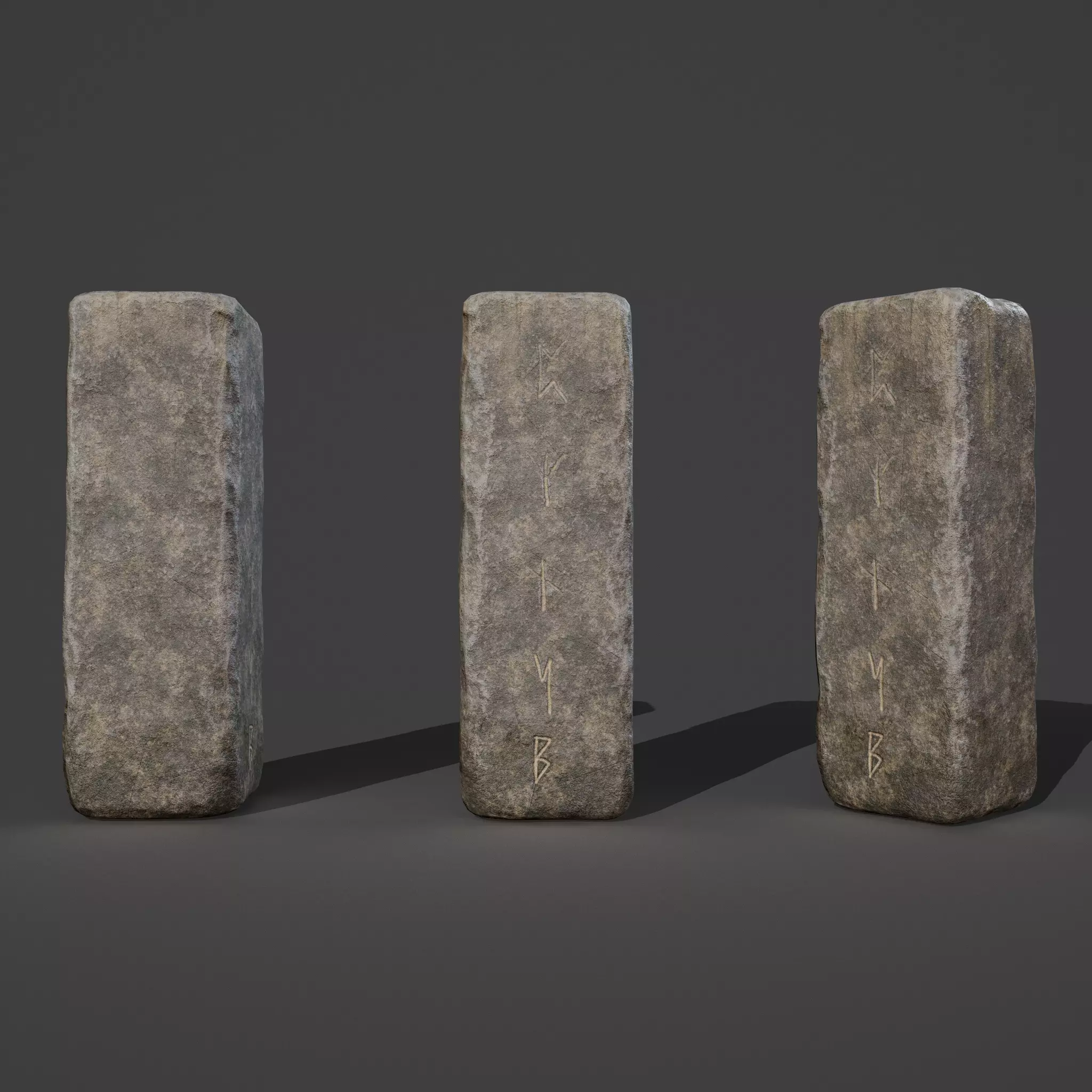 Rock Monolith Low-poly 3D model_0