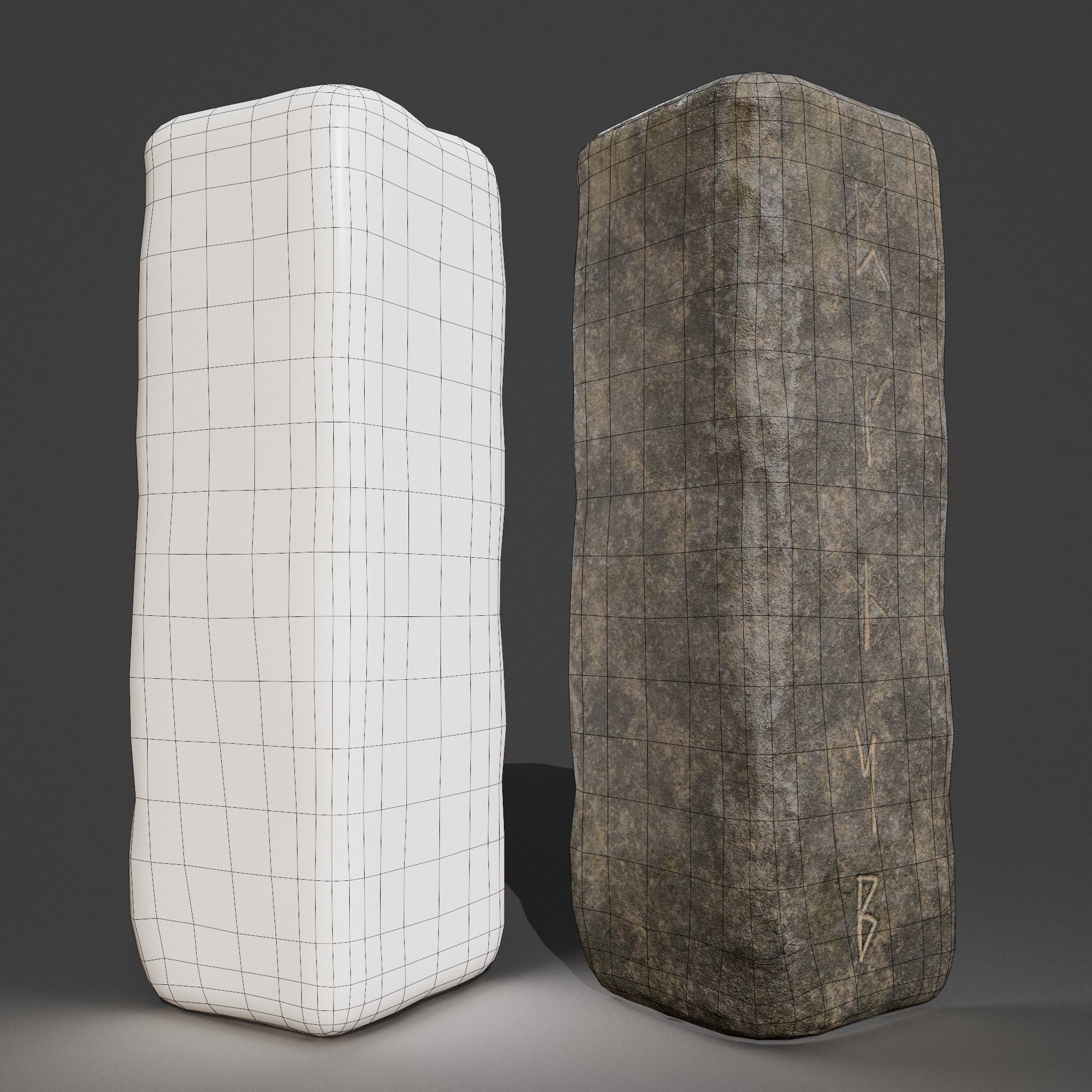 Rock Monolith Low-poly 3D model_5