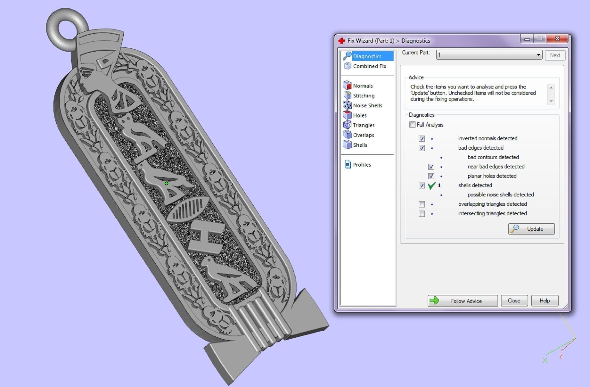 double-sided pendant with Egyptian symbols 3D print model_8