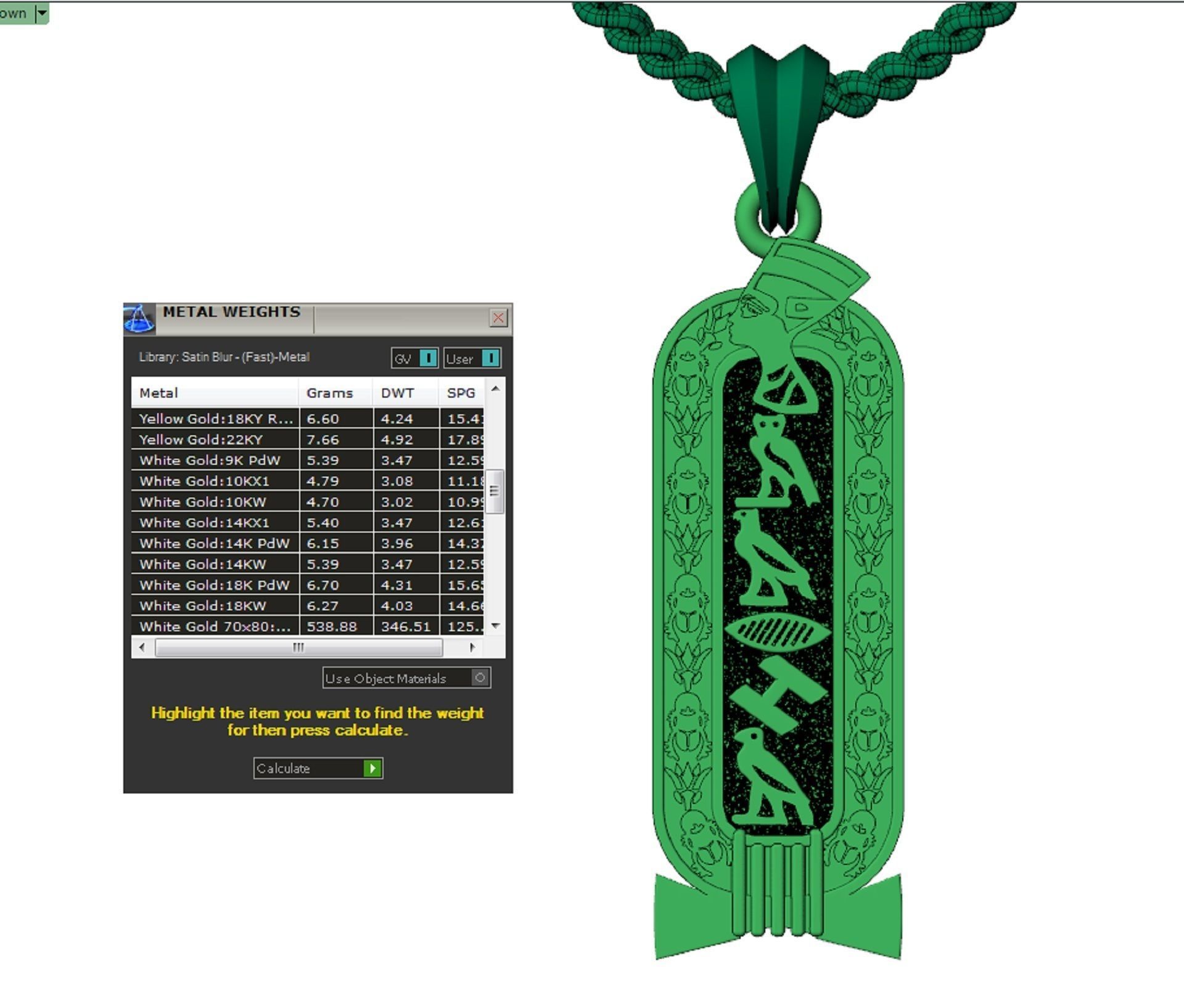 double-sided pendant with Egyptian symbols 3D print model_10