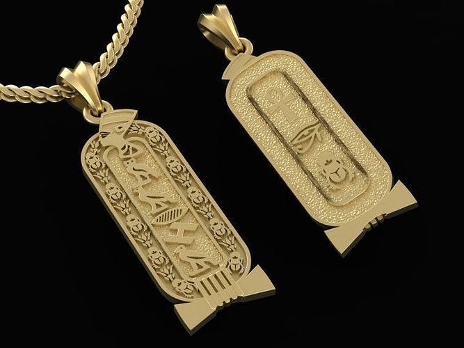double-sided pendant with Egyptian symbols 3D print model