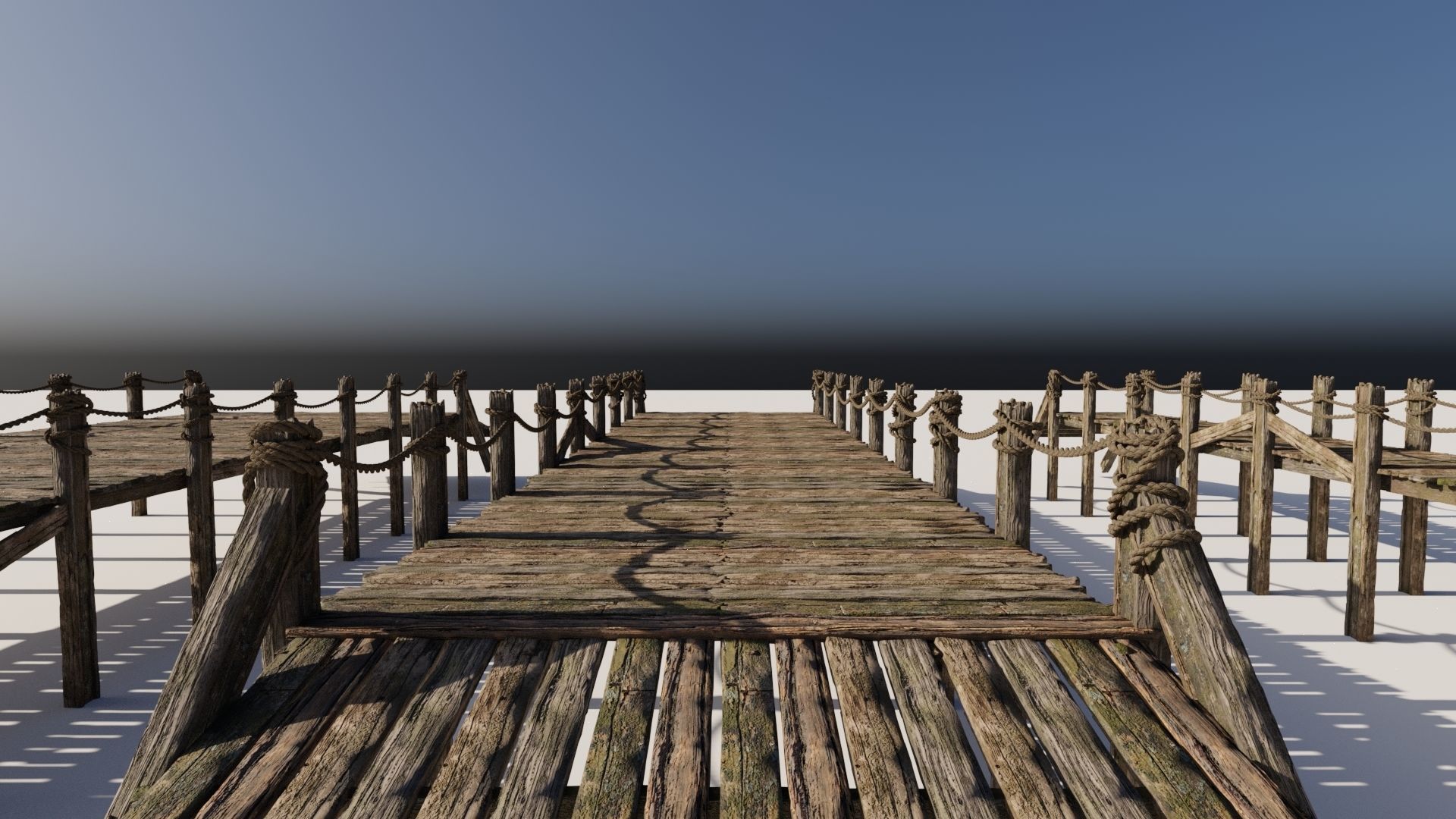 Wooden Bridge 3D model_2