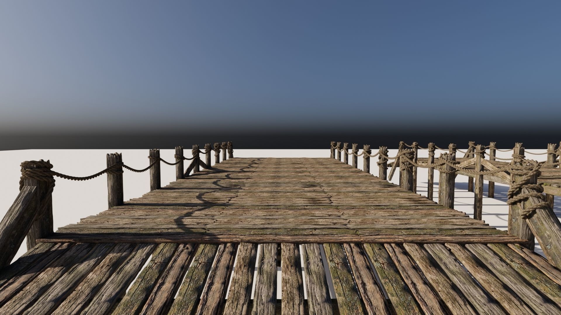 Wooden Bridge 3D model_3