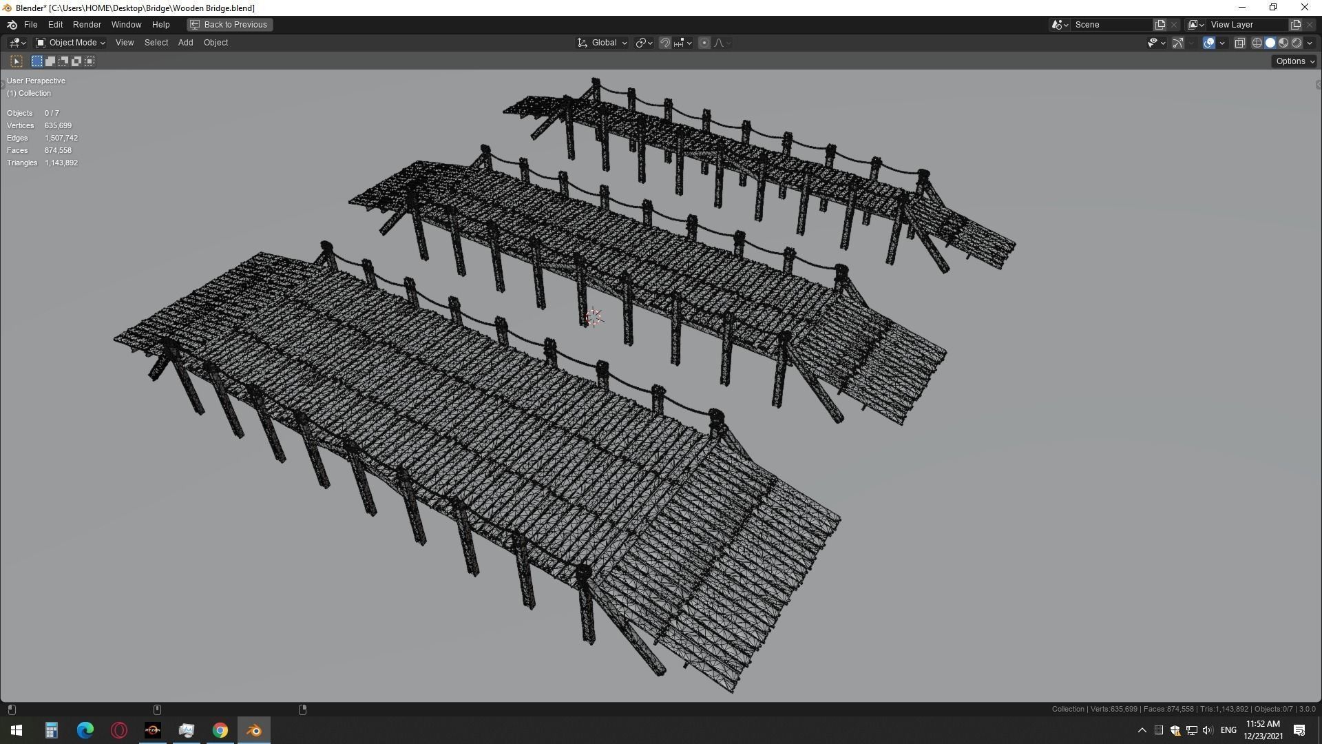 Wooden Bridge 3D model_12