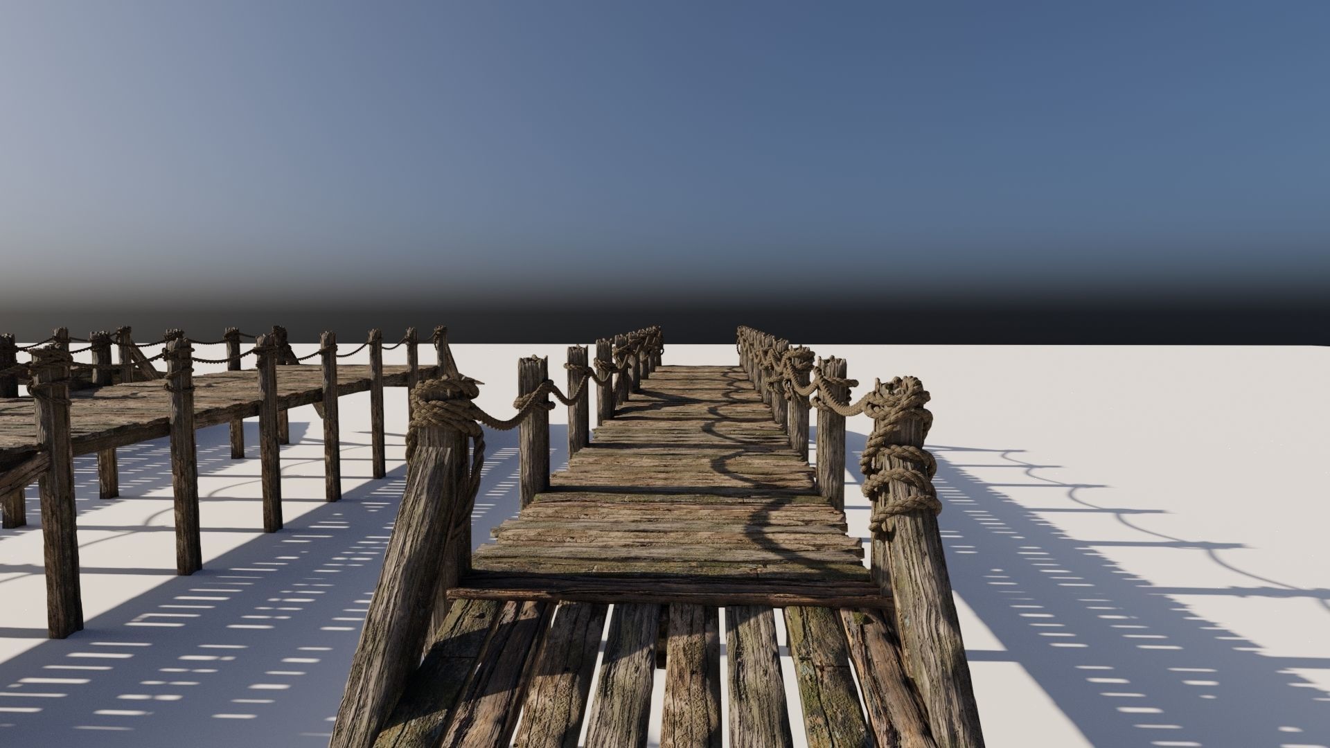 Wooden Bridge 3D model_1