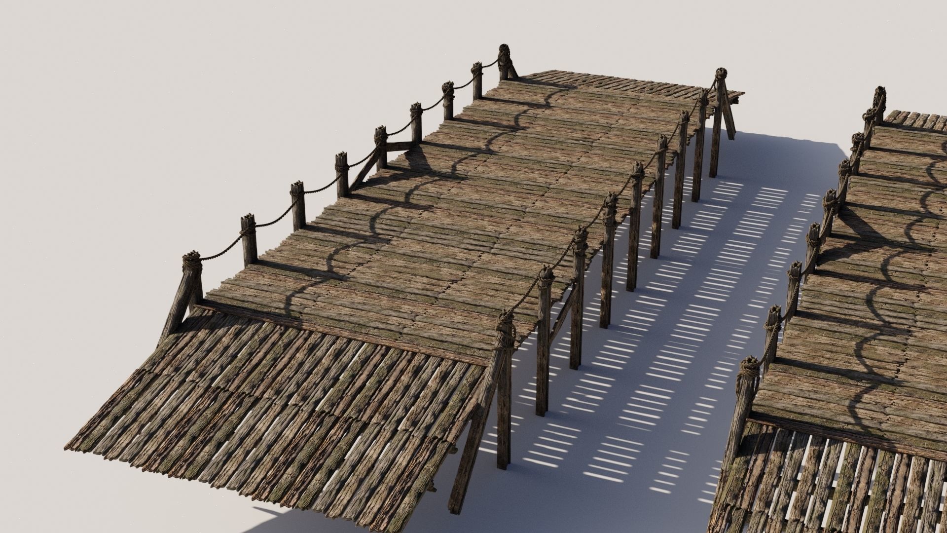 Wooden Bridge 3D model_6
