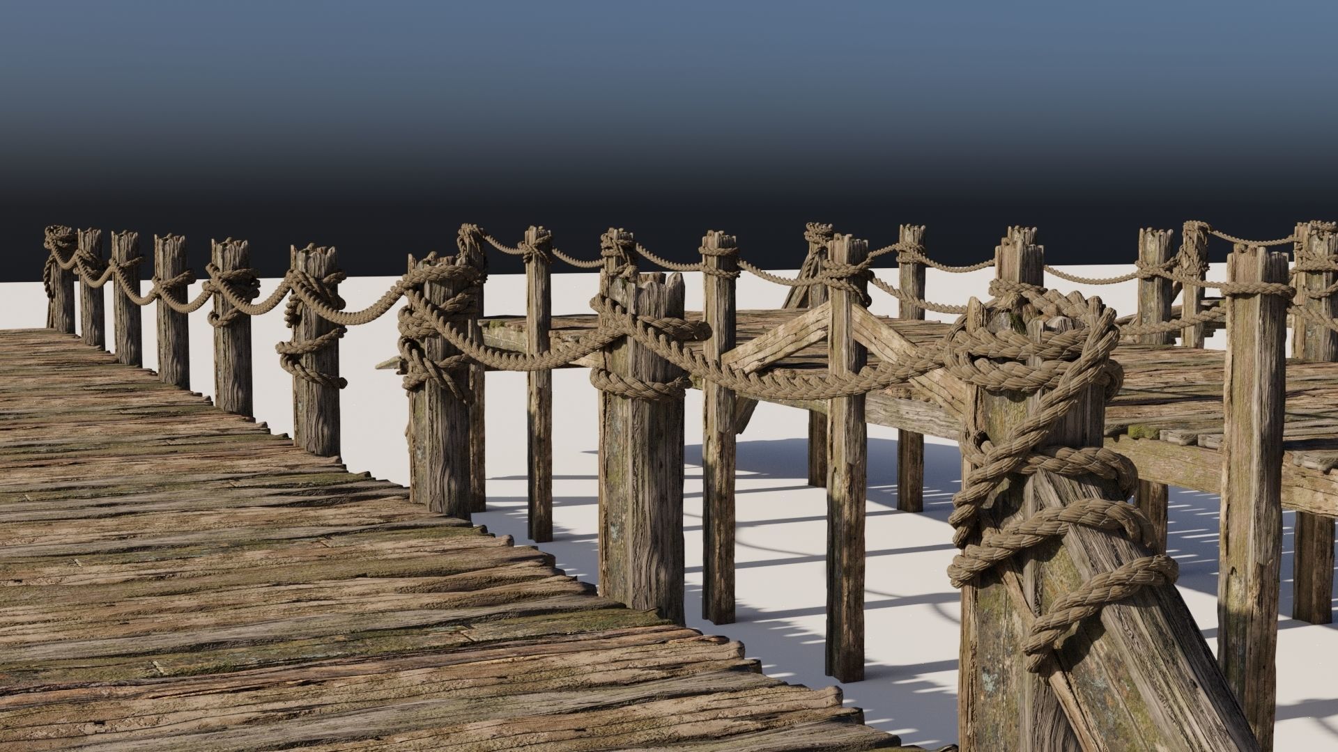 Wooden Bridge 3D model_10