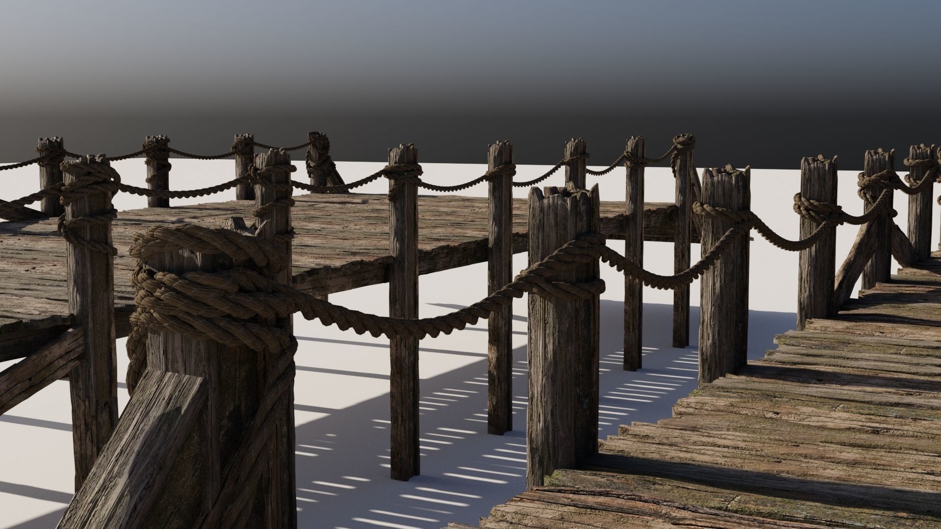 Wooden Bridge 3D model_11
