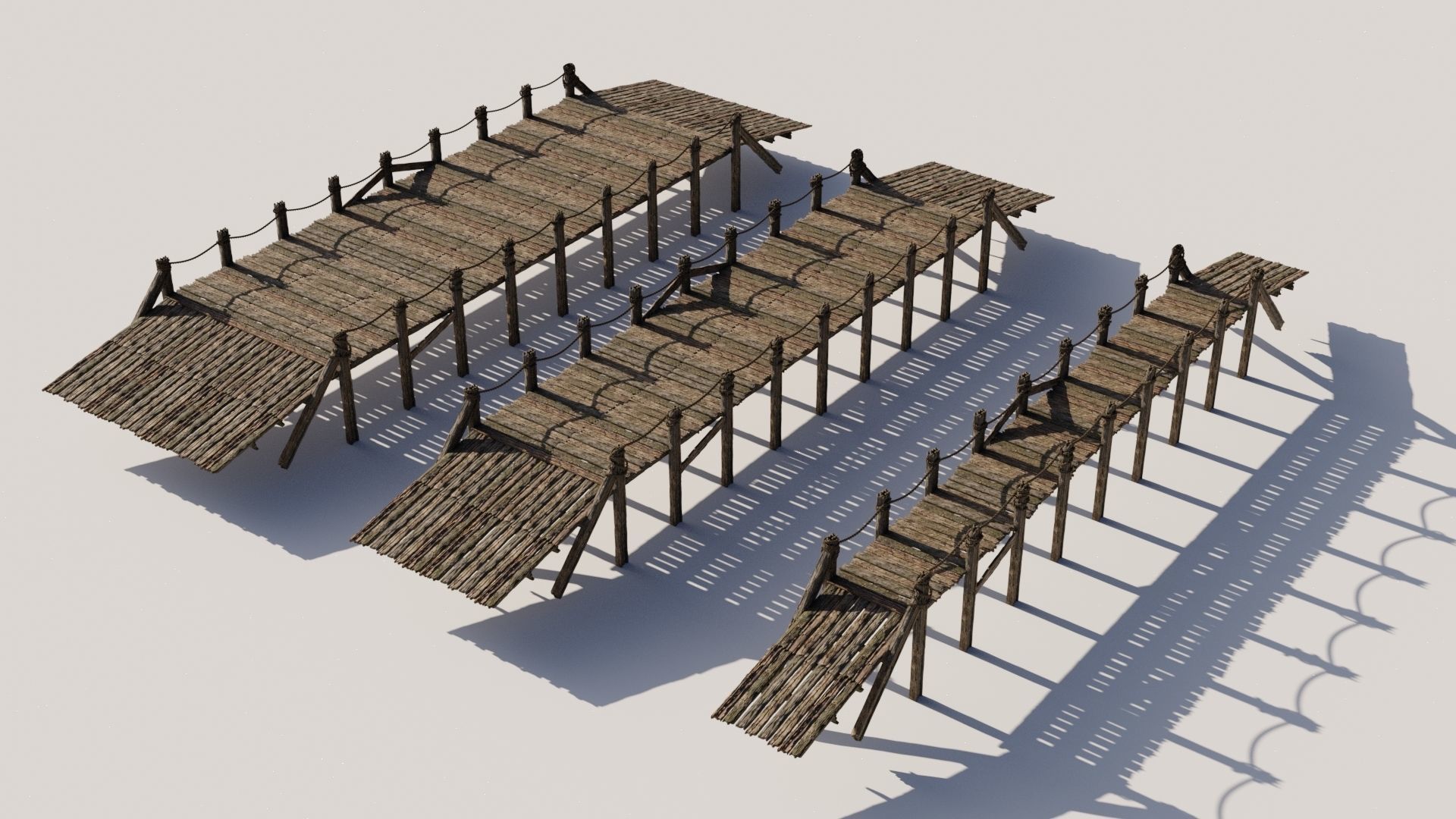 Wooden Bridge 3D model_9