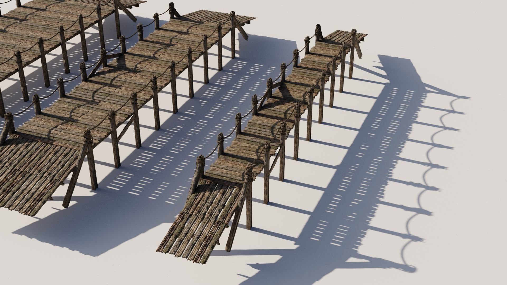 Wooden Bridge 3D model_8