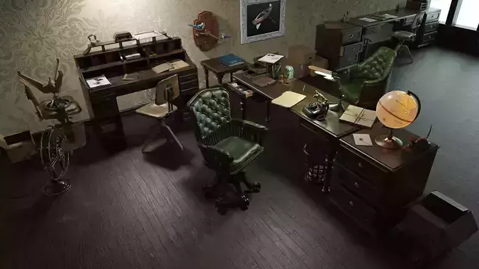 office environment  3D Model Collection