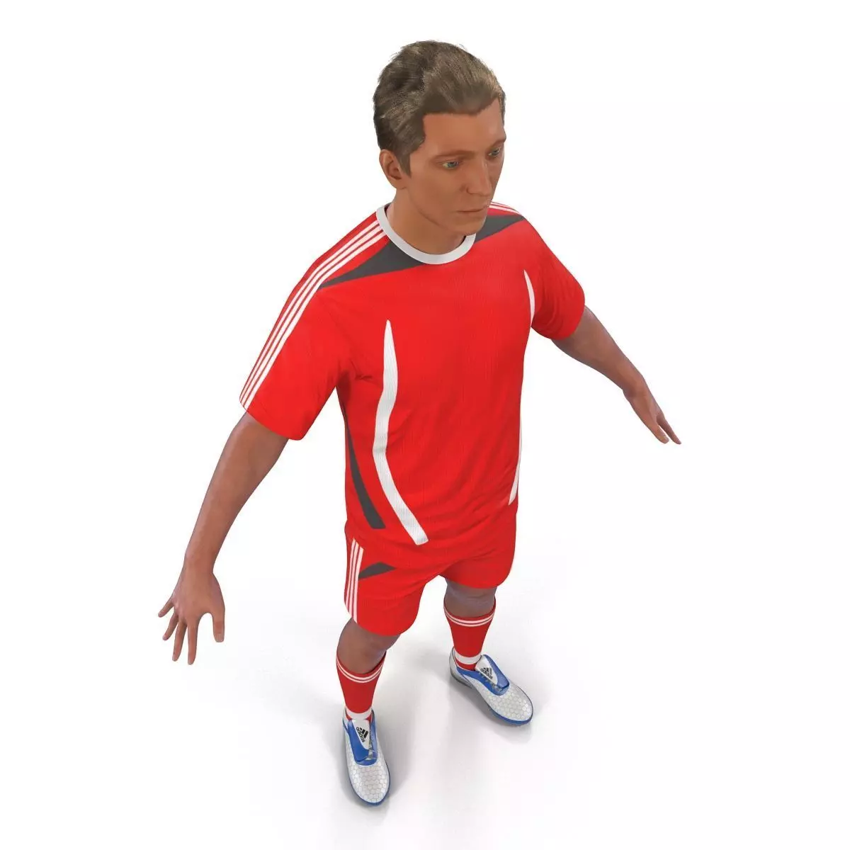 Soccer Player Generic Rigged 2 for Cinema 4D 3D model_0