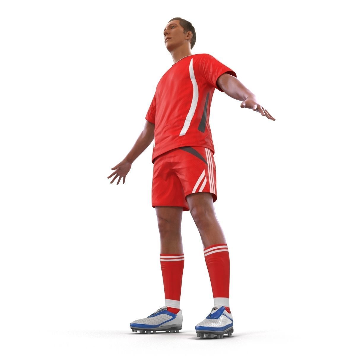 Soccer Player Generic Rigged 2 for Cinema 4D 3D model_19