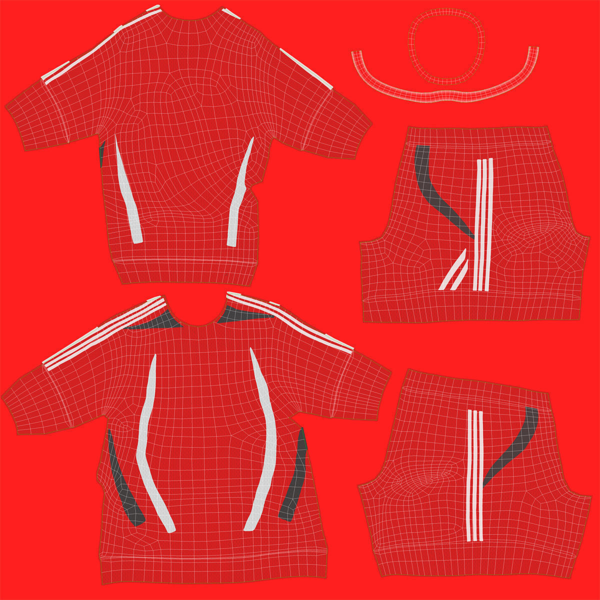 Soccer Player Generic Rigged 2 for Maya 3D model_43